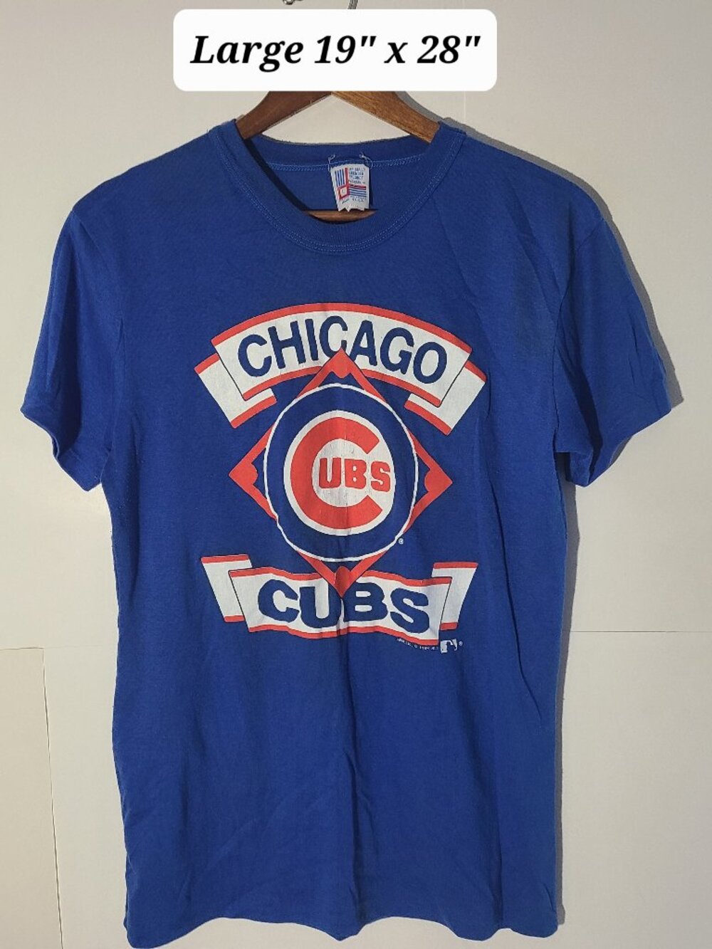 Vintage 1989 Chicago Cubs Blue Large T-Shirt Single Stitch Made in USA